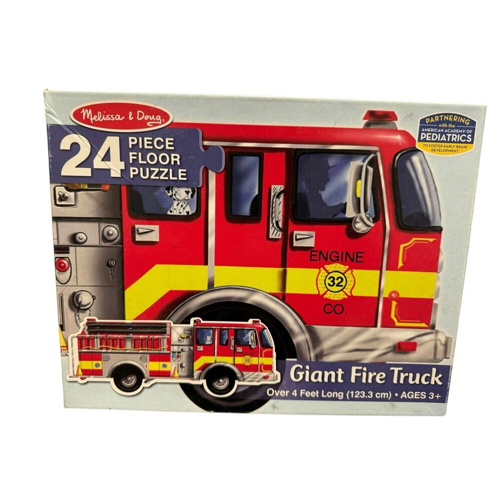Melissa & Doug Fire Truck Jumbo Jigsaw Floor Puzzle Educational Children 24 Pcs